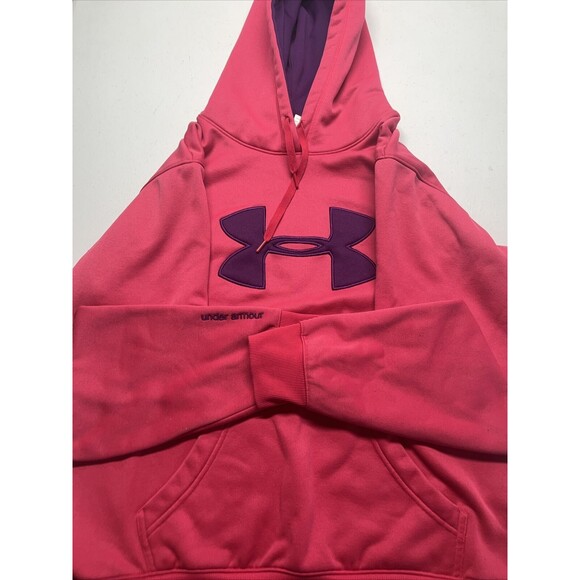 Women’s Large Under Armour Pink/purple Logo Longer Length Hoodie - Picture 1 of 3